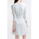 CLASSY WHITE Crystal Silk Wrap Dress