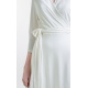 CLASSY WHITE Crystal Silk Wrap Dress