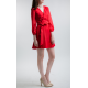 SATURATED RED Tie Front Dress