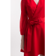 SATURATED RED Tie Front Dress