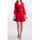 SATURATED RED Tie Front Dress