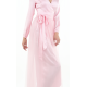 Italian Sandwashed Silk Wrap Dress in Pink