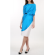 Italian Sandwashed Silk Draped Blouse in Cadet Blue 