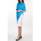 Italian Sandwashed Silk Draped Blouse in Cadet Blue 