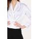 Italian Sandwashed Silk Wrap Blouse in White